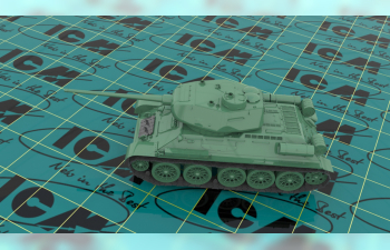 Сборная модель Т-34-85 с советским танковым десантом