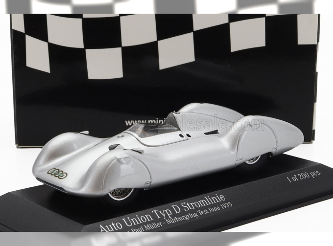 AUTO UNION F1 Type D Stromlinie №0 Nurburgring (1938) H.P.Muller, Silver