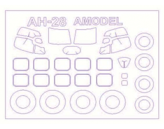 Набор масок окрасочных для Ан-28 + маски на диски и колеса