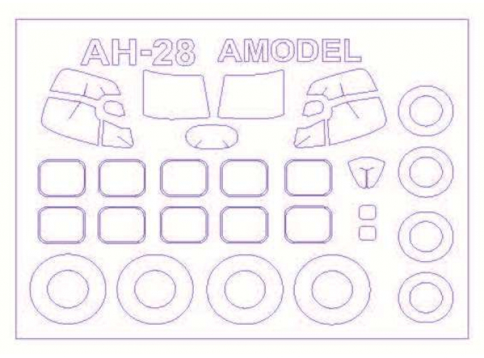 Набор масок окрасочных для Ан-28 + маски на диски и колеса