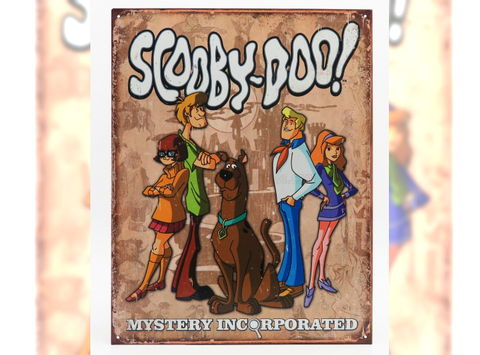 ACCESSORIES Metal Plate - Scooby Doo, White Blue Brown