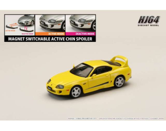 Toyota Supra RZ (JZA80) Genuine Customized Version with Active Spoiler Parts, Super bright yellow