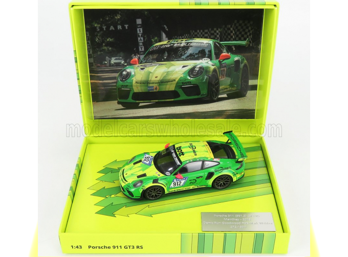 PORSCHE 911 991 Gt3 Rs Manthey Racing N 912 Demo Run Goodwood 2018 R.lietz - P.pilet - F.makowiecki - N.tandy, Green Yellow