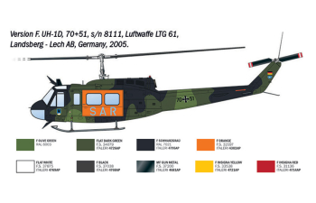 Сборная модель AGUSTA-BELL Ab-205 Mm 80547 Esercito Italiano 1987 - Uh-1d Us Navy 1967