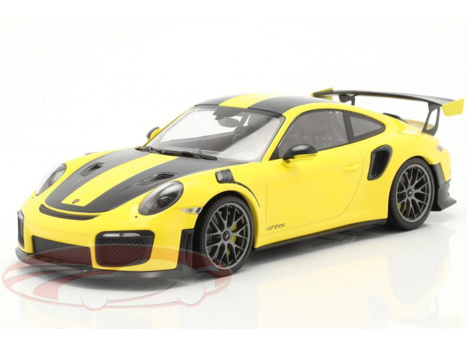 PORSCHE 911 (991 II) GT2 RS Weissach Paket (2018), racing yellow / silver magnesium rims