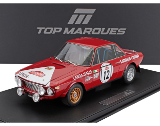 LANCIA Fulvia Hf 1600 Coupe (night Version) №12 2nd Rally Sanremo (1972) Sergio Barbasio - Piero Sodano - Con Vetrina - With Showcase, Red Black