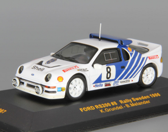 FORD RS200 #8 Rally Sweden K.Grundel - B.Melander (1986), white / blue
