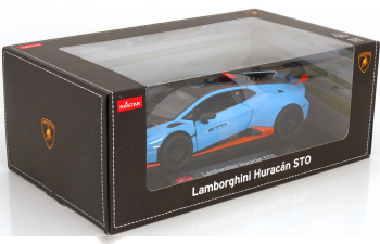 LAMBORGHINI Huracan STO (2023), light blue/ orange black