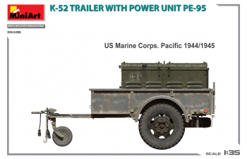 Сборная модель Trailer With K-52 Power Unit Pe-95 Military 1945