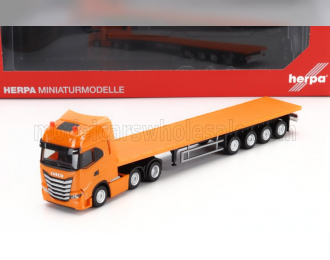 IVECO FIAT S-way 6x2 Truck Rimorchio Pianale (2021), Orange