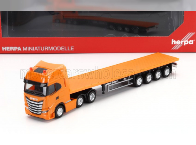 IVECO FIAT S-way 6x2 Truck Rimorchio Pianale (2021), Orange