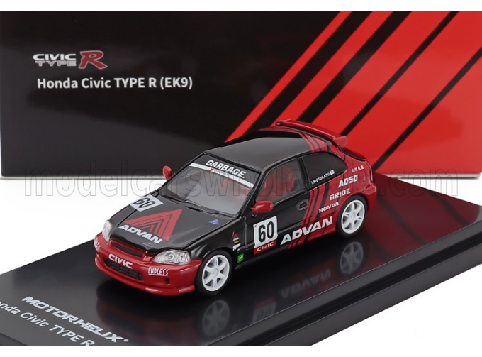 HONDA Civic Ek9 Type R Advan №60 Racing (1999), Red Black