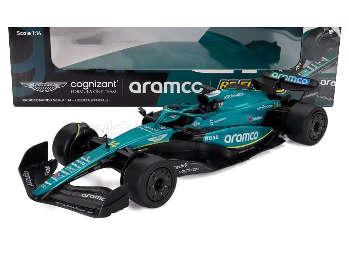 ASTON MARTIN F1 Amr23 Team Aramco Cognizant №14 Season (2023) Fernando Alonso, Green Black