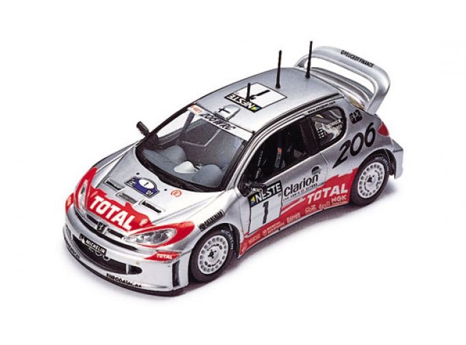 PEUGEOT 206 WRC #1 M.Gronholm Winner Finland Rally (2001), silver