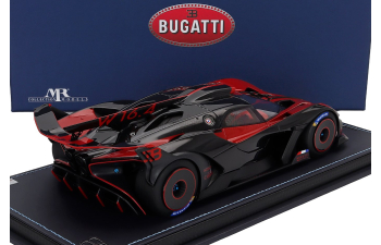 BUGATTI Bolide W16.4 8.0 Four-turbo 1850hp 500km/h (2020) - Con Vetrina - With Showcase, Italian Red - Black
