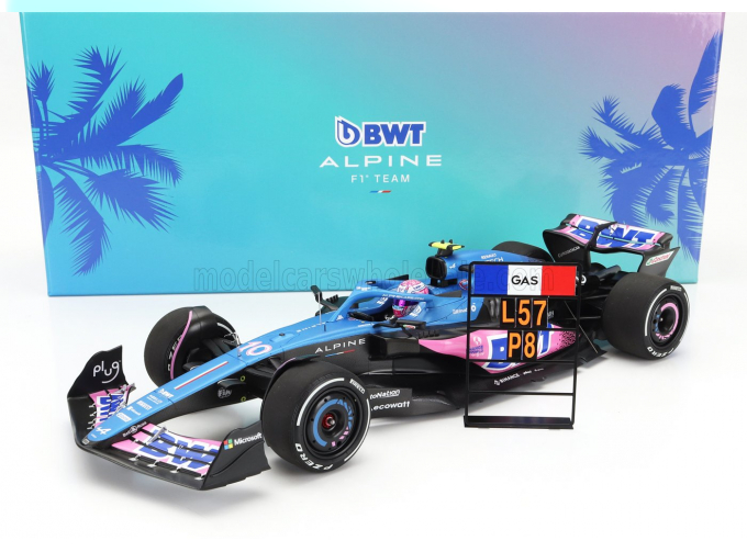 RENAULT F1 A523 Team Bwt Alpine №10 8th Miami Gp With Pit Board (2023) Pierre Gasly, Blue Black Pink