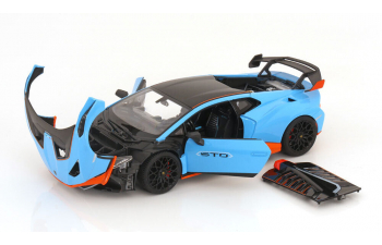 LAMBORGHINI Huracan STO (2023), light blue/ orange black