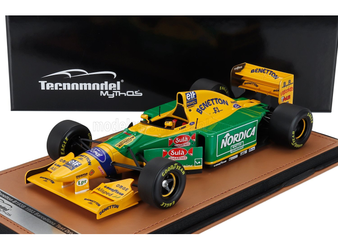BENETTON F1 B193 Team Benetton Ford №0 Test Barcellona (1993) Michele Alboreto, Yellow Green Blue