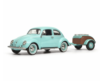 Volkswagen Beetle / Käfer Ovali with Westfalia Trailer (turquoise)