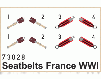 Фототравление Набор дополнений Seatbelts France WWI SUPER FABRIC