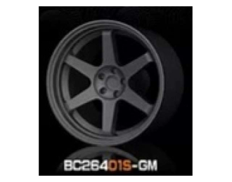ABS Wheel & Rim set, gun metal