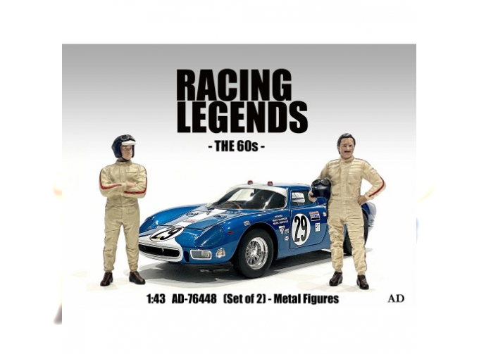 FIGURES Set 2x Man Racing Legend 60s, Cream