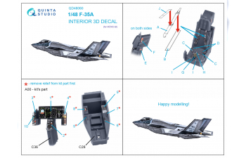 3D Декаль интерьера кабины F-35A (Meng)