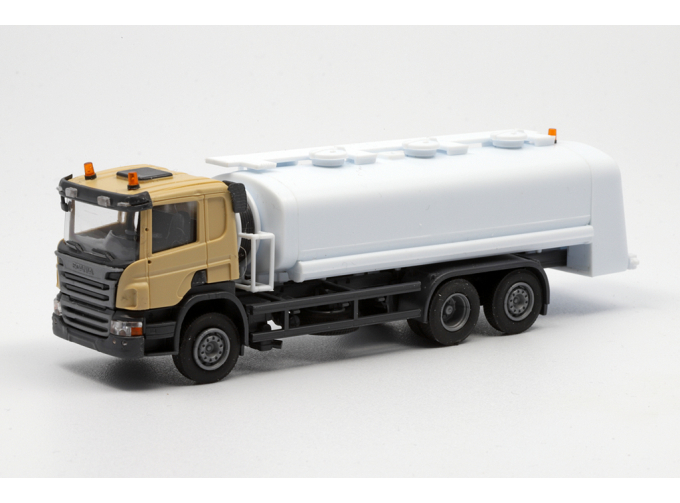 SCANIA P 6х2 топливозаправщик, бежевый/белый