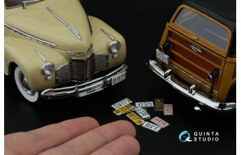 3D Декаль Автомобильные номера США, западные штаты, 1940-1950 (для всех моделей) (на метал. основании)