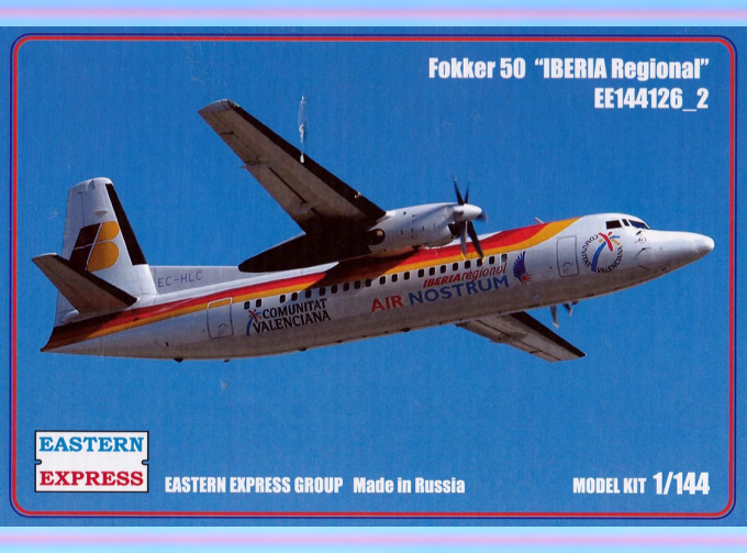 Сборная модель Пассажирский самолет Fokker F-50 (IBERIA Regional)