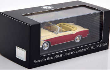 MERCEDES-BENZ 220SE Ponton Cabriolet W128 (1958-1960) бежевый с красным