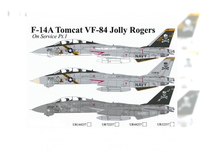 Декаль для F-14A Tomcat VF-84 Jolly Rogers On Service Pt.1