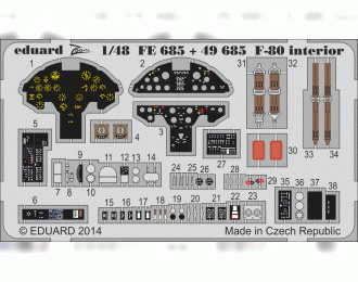 Цветное фототравление для F-80 interior S.A.