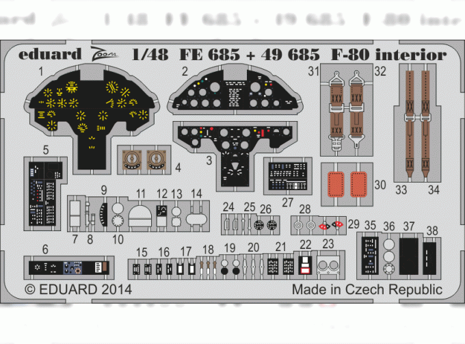 Цветное фототравление для F-80 interior S.A.