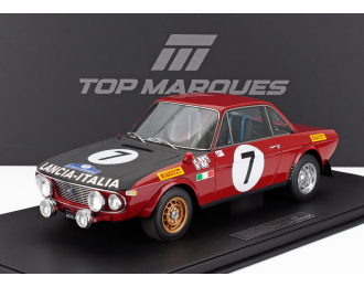 LANCIA Fulvia Hf 1600 Coupe (night Version) №7 2nd Rally Acropolis (1972) Simo Lampinen - Bo Reinicke - Con Vetrina - With Showcase, Red Black