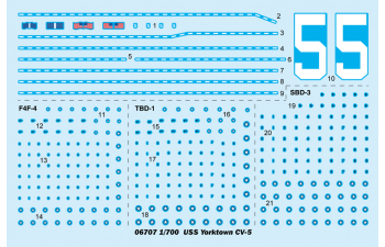 Сборная модель Американский авианосец CV-5 Yorktown