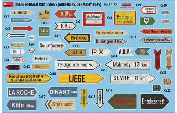 Сборная модель Немецкие Дорожные Знаки (Арденны, Германия 1945)