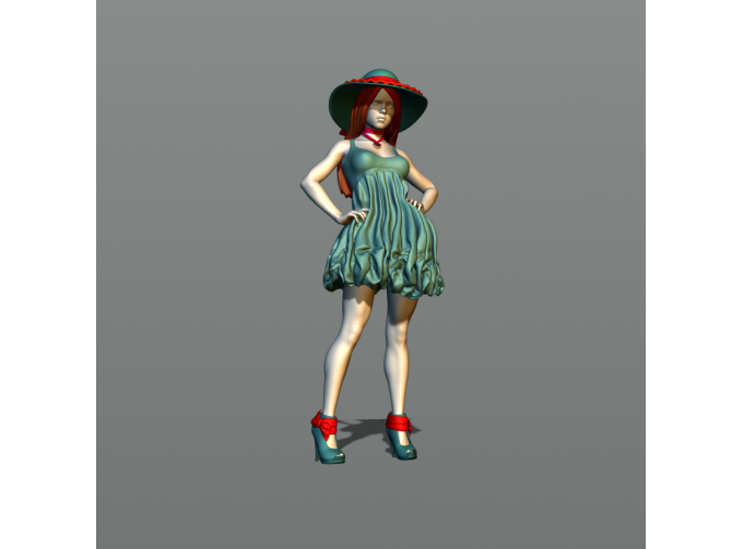 Фигура Милашка в шляпе, окрашенная