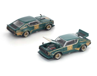 NISSAN Skyline KPGC110 Kenmaeri Racing #73, green/gold