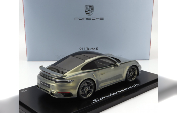 PORSCHE 911 992 Turbo S Coupe (2020) - Con Vetrina - With Showcase, Silver Bamboo Chromaflire