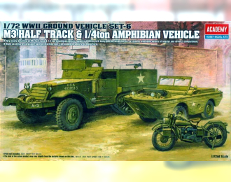 Сборная модель M3 Half Track & 1/4 ton Amphibian Vehicle (WWII Ground Vehicle SET-6)
