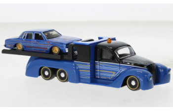 Missile Tow Flatbed with Chevrolet Caprice (1987), blue/black