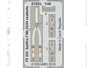 Фототравление для модели Spitfire F. Mk.22/24 seatbelts STEEL