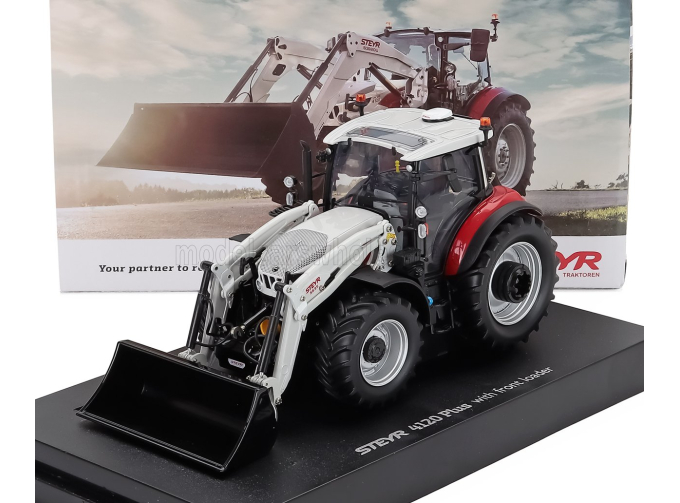 STEYR 4120 Tractor Plus With Front Loader (2021), Red White