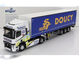 RENAULT T480 Truck Telonato Doucy Transports (2021), White Blue