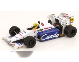 TOLEMAN F1 Tg184 Hart Turbo №19 2nd Monaco Gp Dirty Version (1984) Ayrton Senna, White Blue