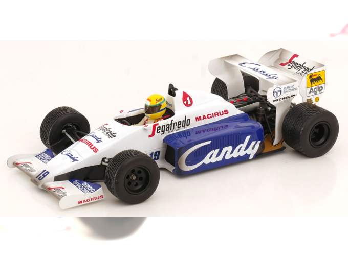 TOLEMAN F1 Tg184 Hart Turbo №19 2nd Monaco Gp Dirty Version (1984) Ayrton Senna, White Blue