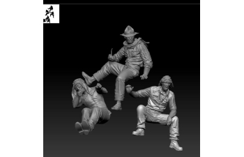 Сборная модель фигурки разведывательно-диверсионного подразделения британской армии / LRDG Crew fiqure set 2