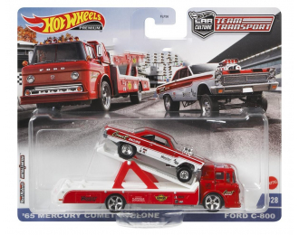 FORD C-800 Truck Car Transporter With Mercury Comet Cyclone Dragster (1965), Red White