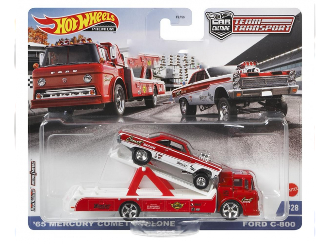 FORD C-800 Truck Car Transporter With Mercury Comet Cyclone Dragster (1965), Red White